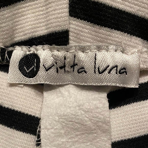 Vita Luna French Striped Flat Front Boating Shorts Black White Buttons M - Picture 8 of 13